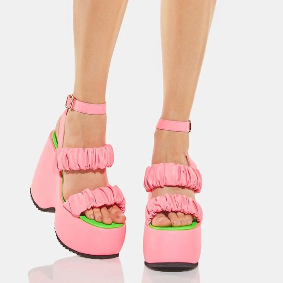 Lemon Drop by Privileged Pink Egey Platform Sandals 8.5 - Picture 2 of 8